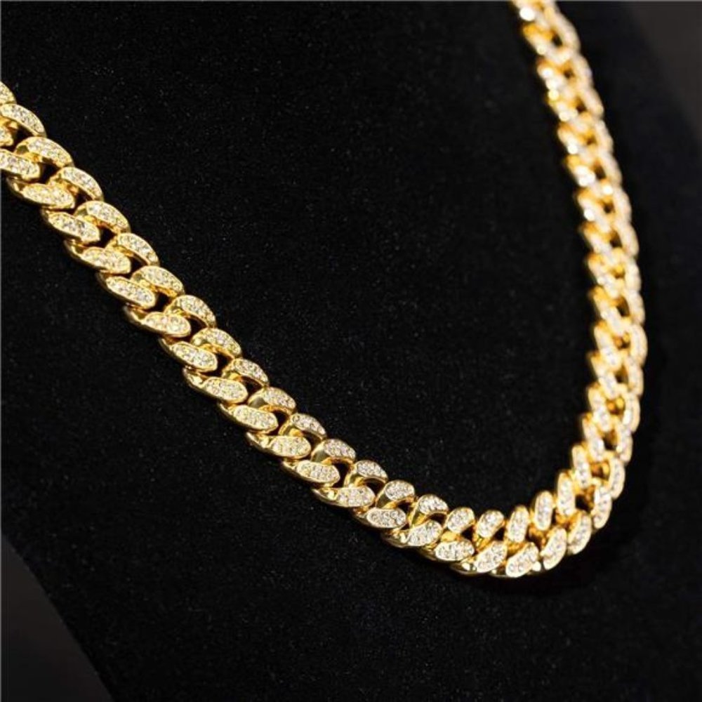 Cuban Link Gold  Diamond Chain Necklace